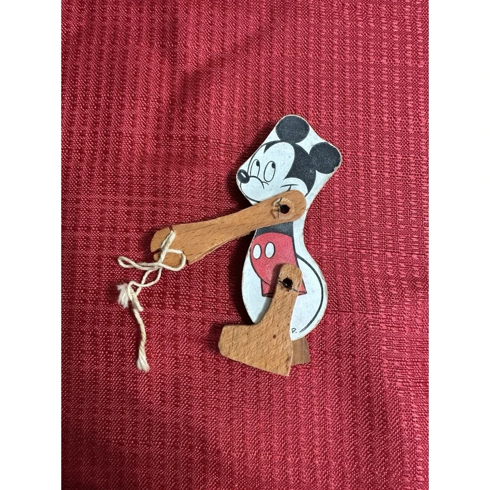 Mickey Mouse Wooden Trapeze Toy Walt Disney Productions Vintage